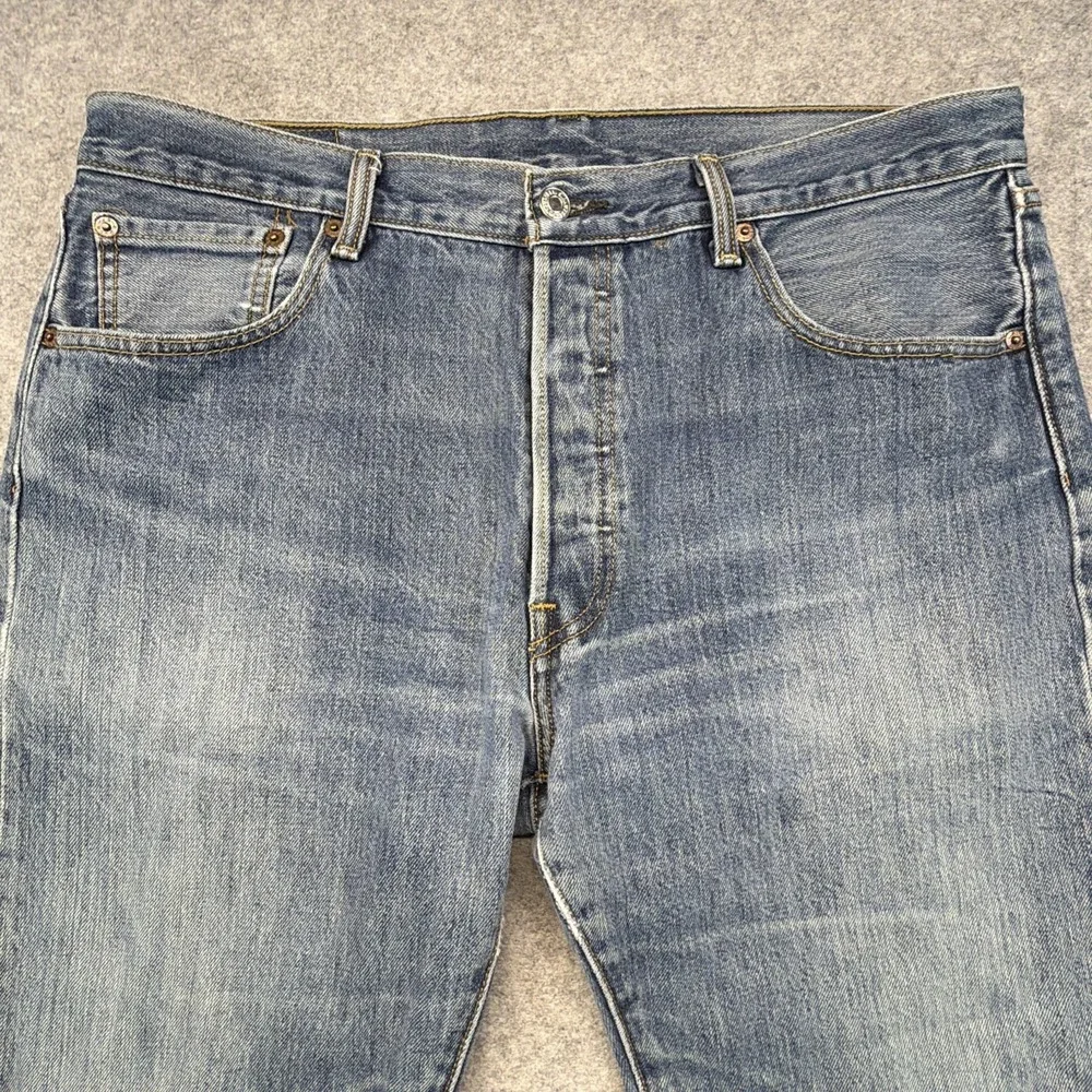 Levi's 501 Jeans Mens 36x30 Blue Denim Straight Leg Button Fly Made In Mexico